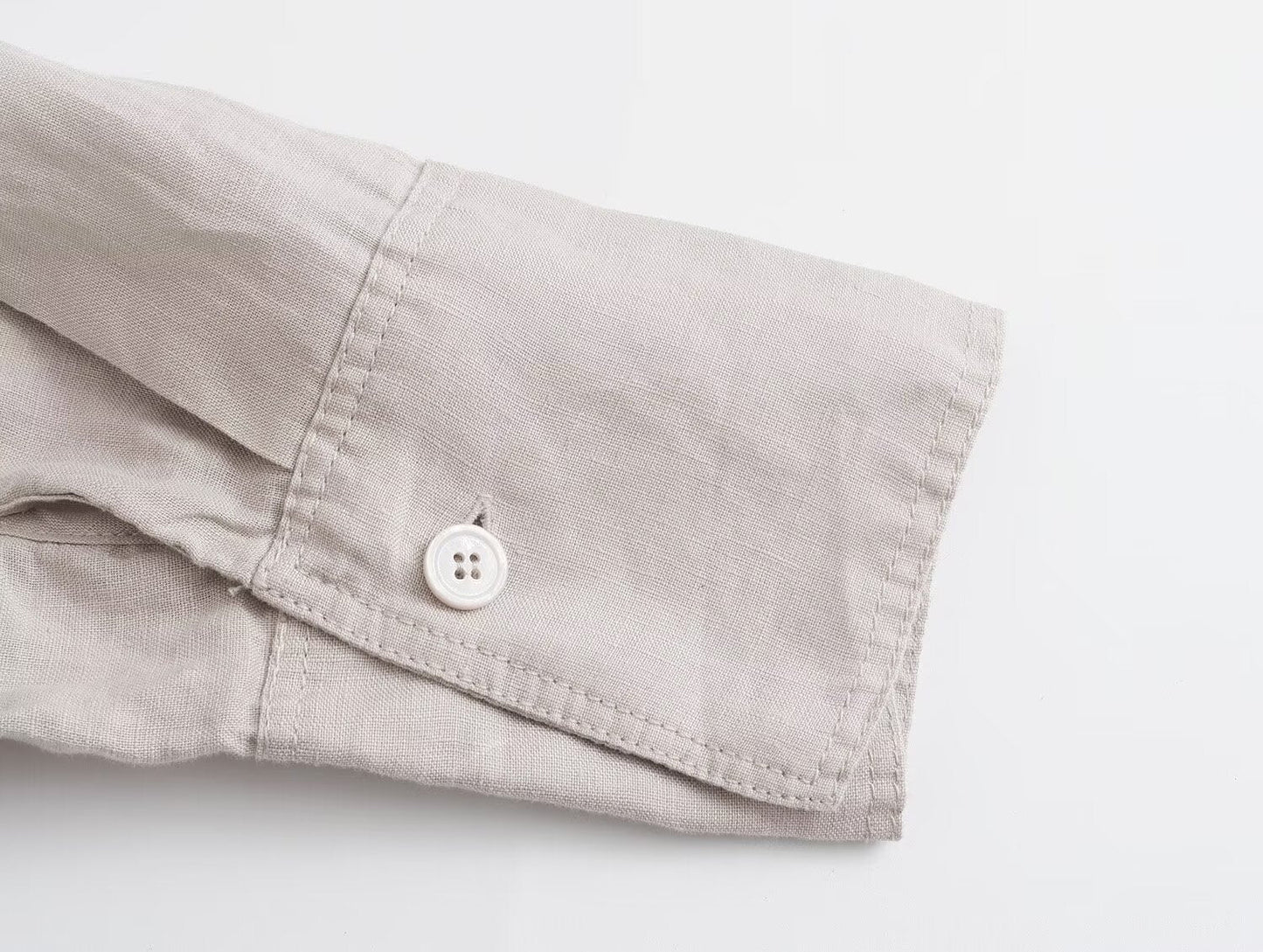 Women's casual linen blend asymmetrical shirt