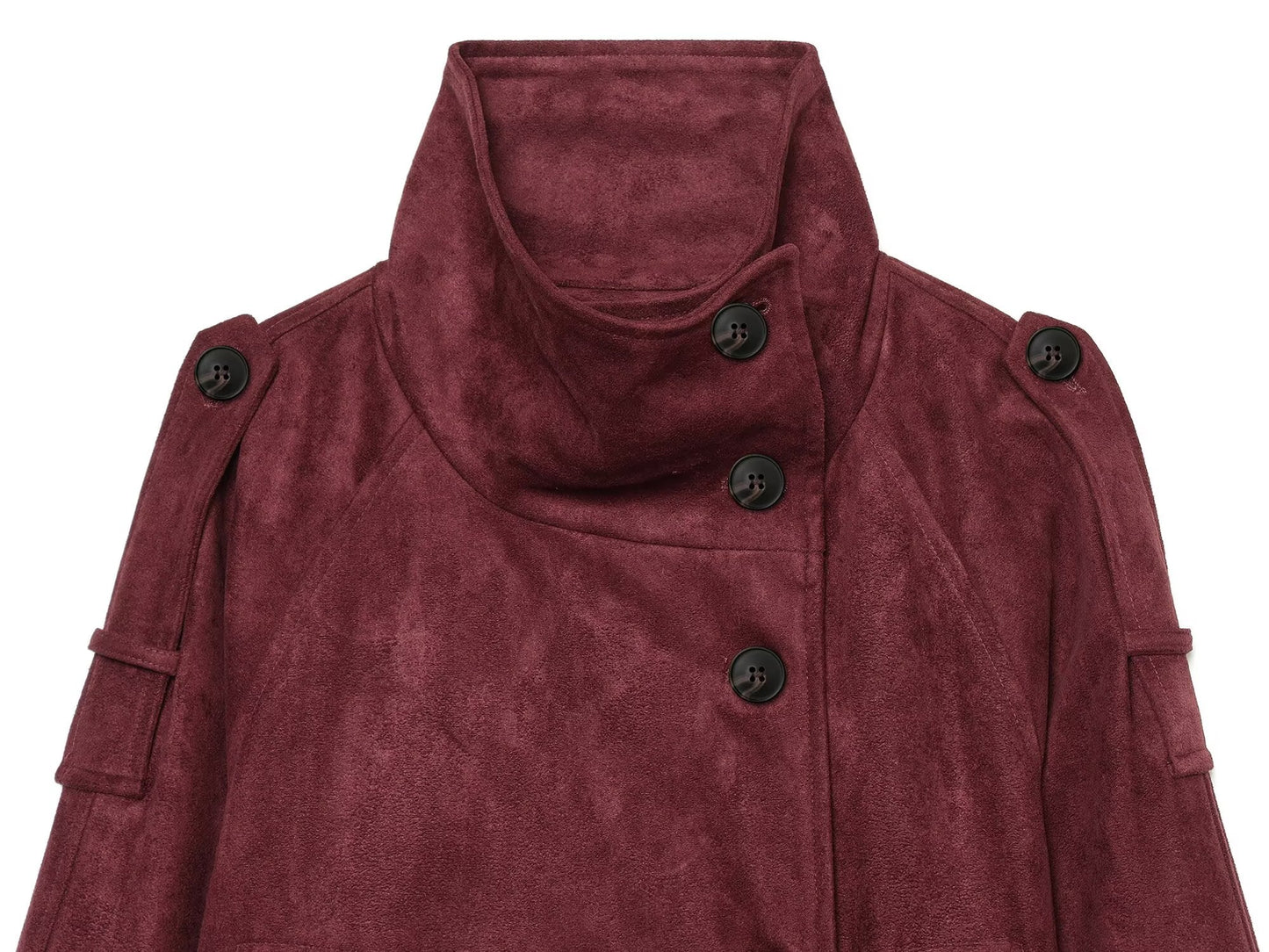 Women's with belt imitation suede jacket Coat