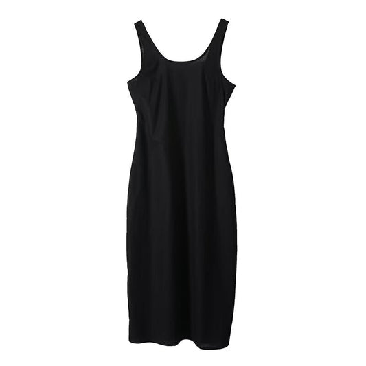 Women's backless linen blended vest style dress