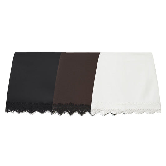 Women's lace hem slim Shorts Skirts