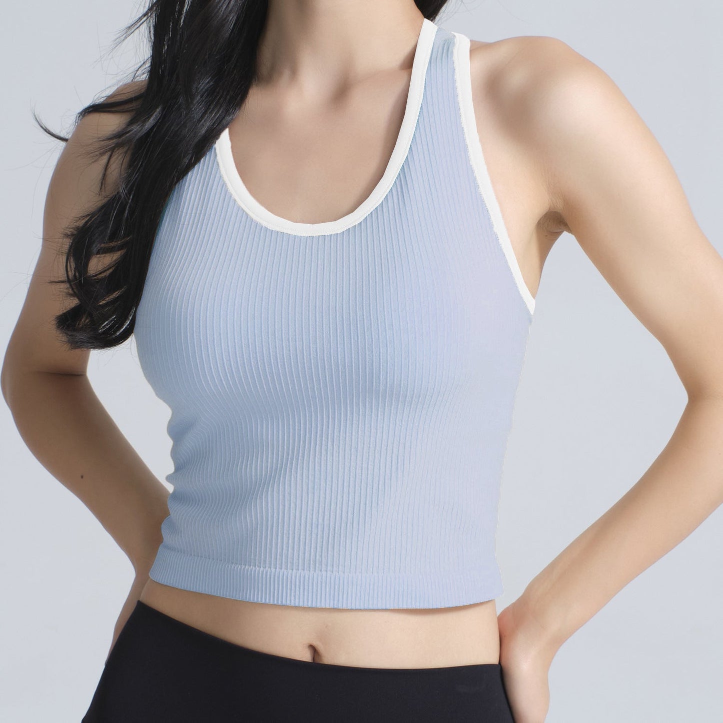 LU Women's New Fashion Yoga Ebb Vest Nude Tight with Chest Pad Fitness Bra I-word Beautiful Bad Luck. Moving Underwear
