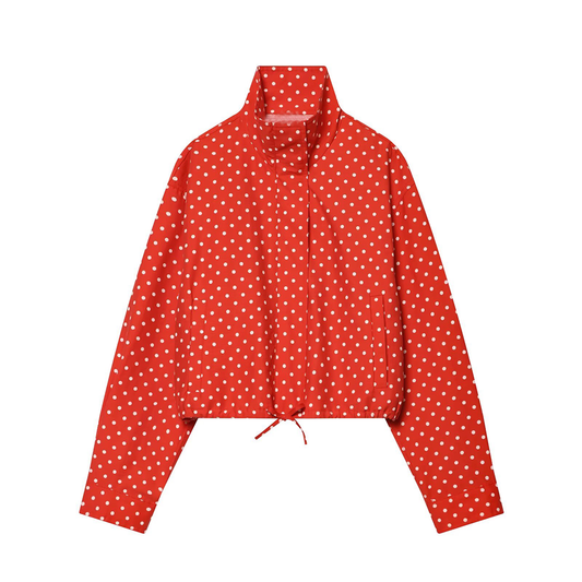 Women's casual polka dot bubble sleeve Coat