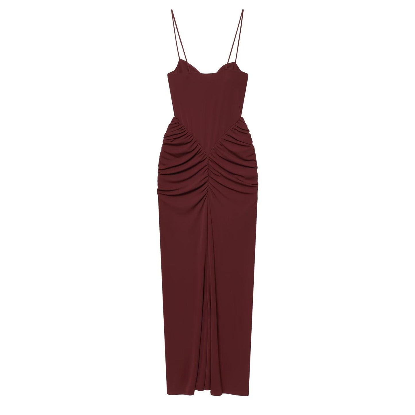 Women's heart-shaped collar slim pleated dress