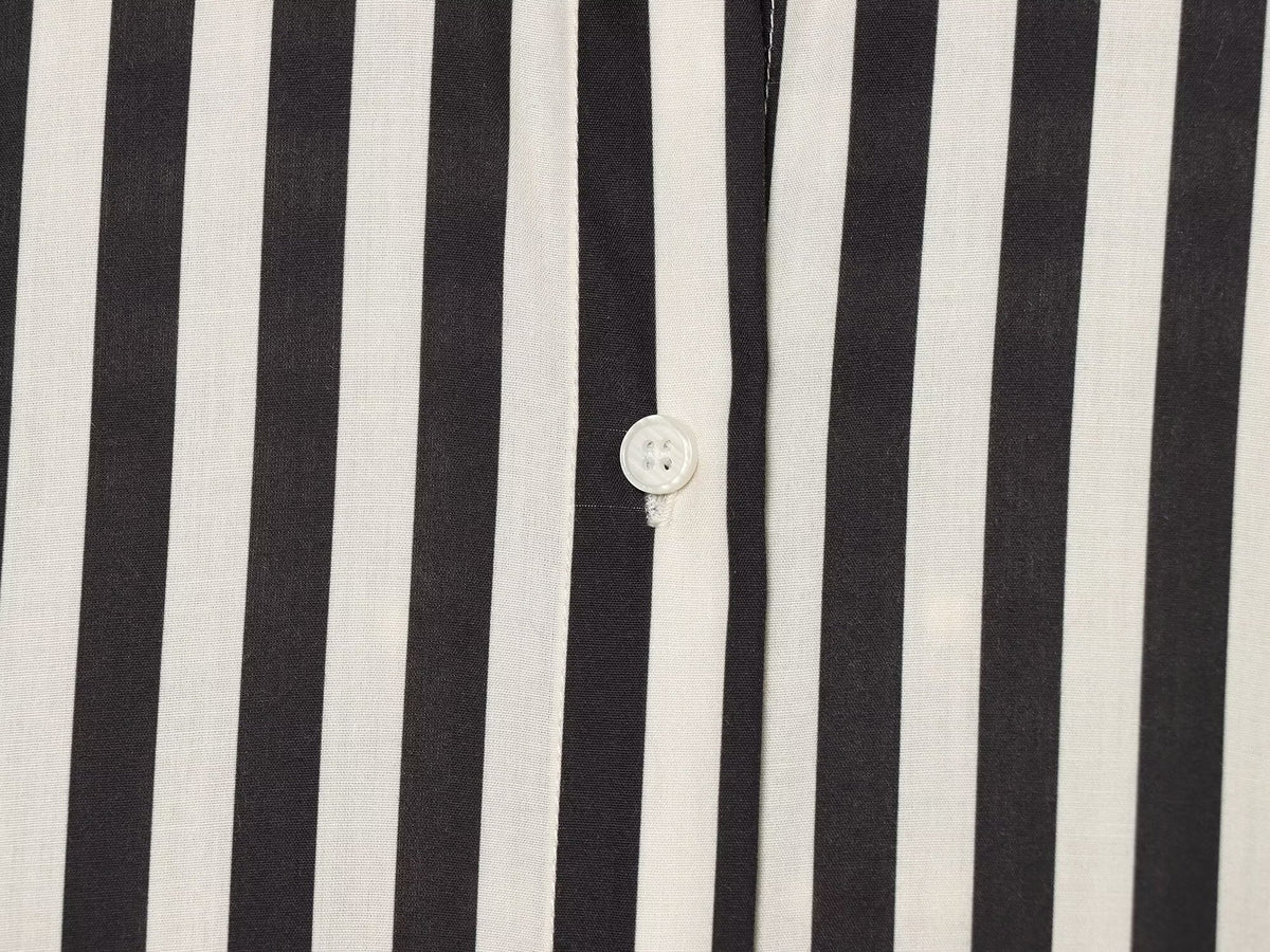 Women's patchwork waistband decorative striped shirt