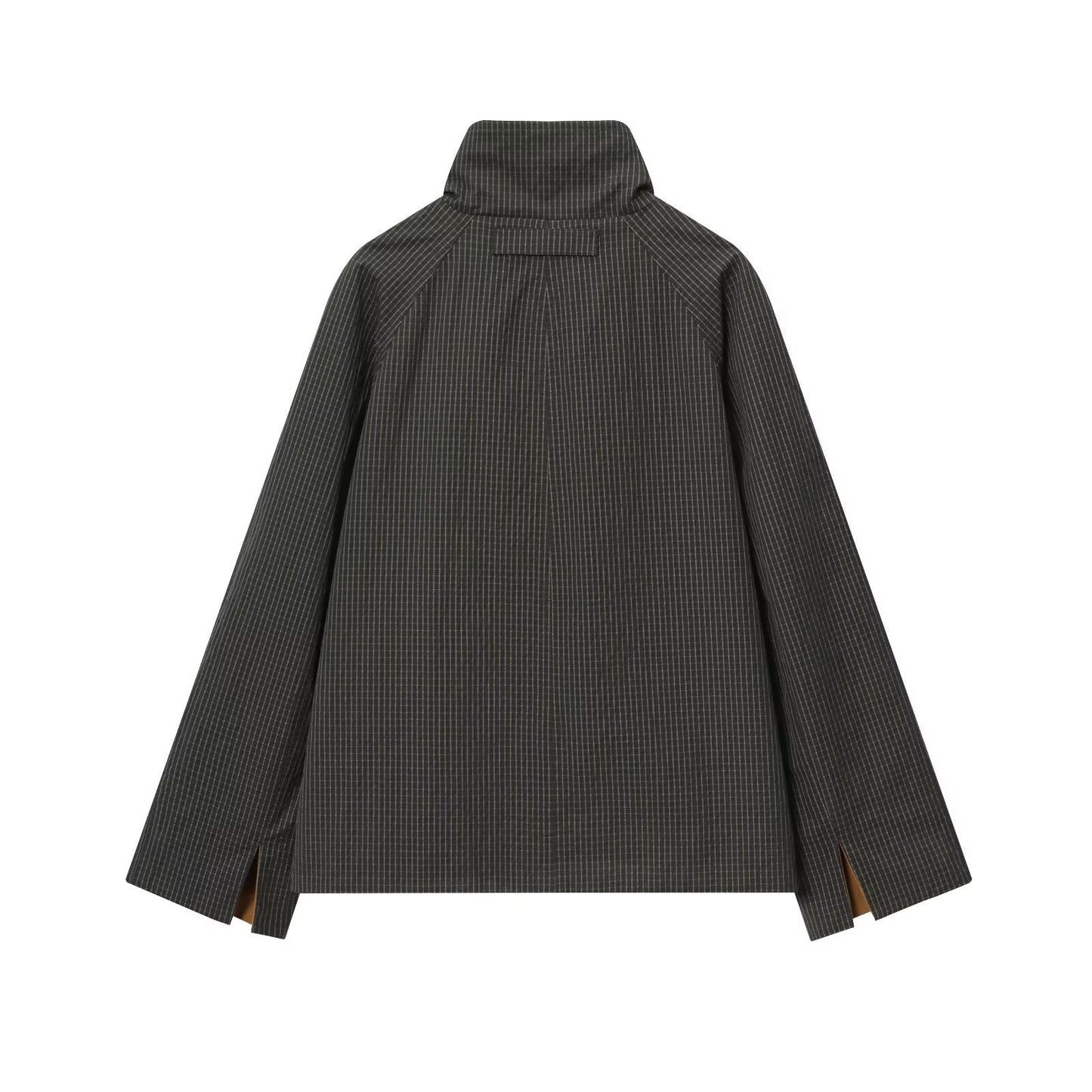 Women's new fashion short double-sided wear plaid windbreaker Coat