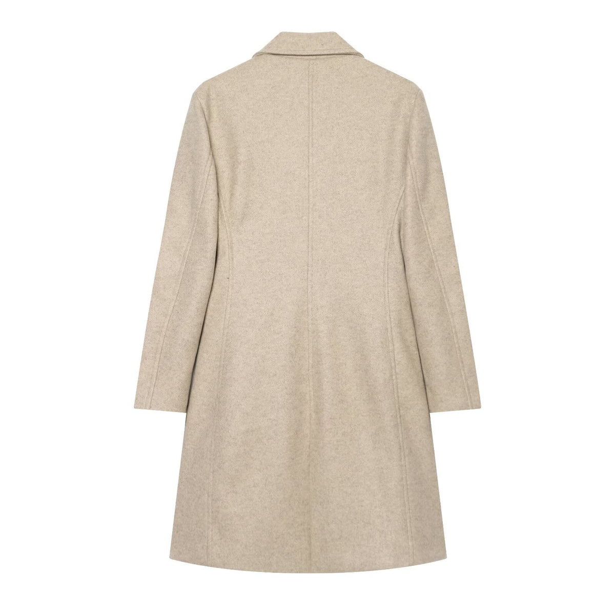 Women's with shoulder pads long style soft textured coat