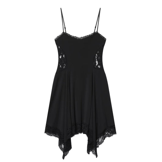 Women's slim lace suspender mini dress