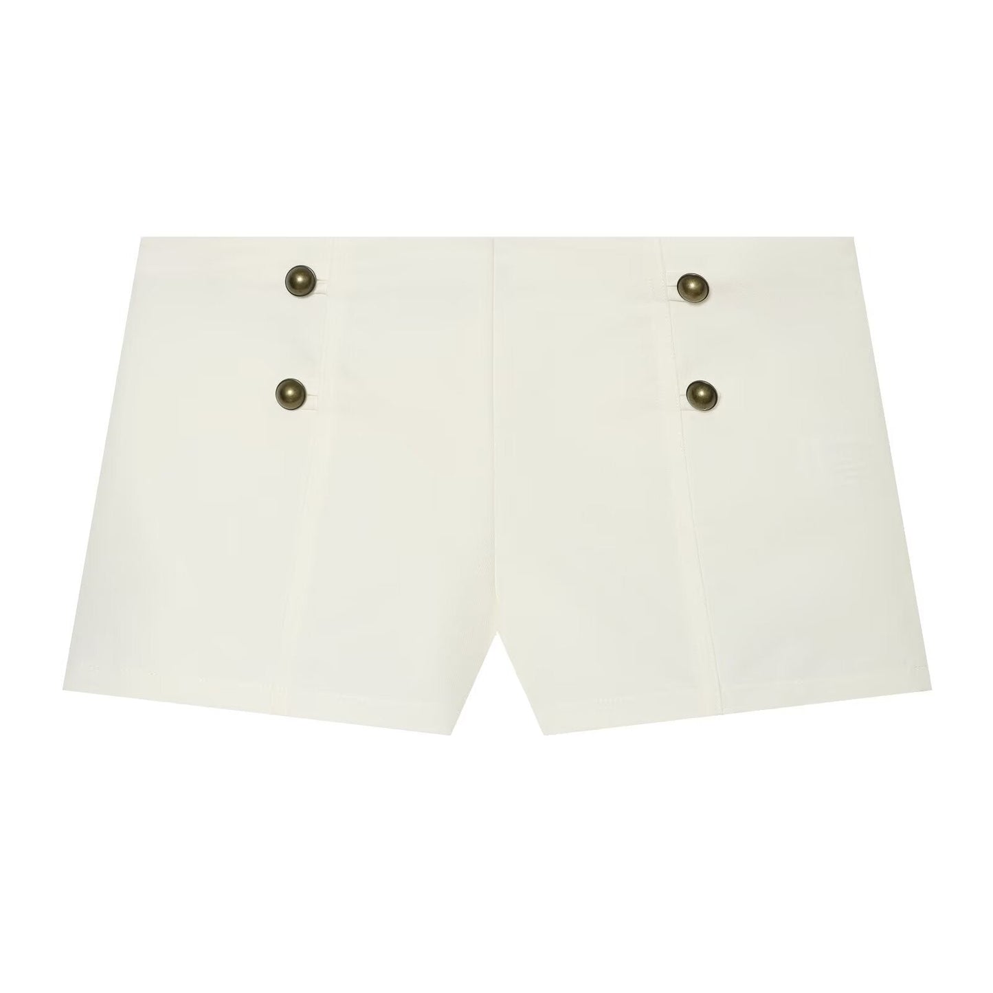 suit Women's 2 pieces zipper button up decoration sleeveless top+shorts