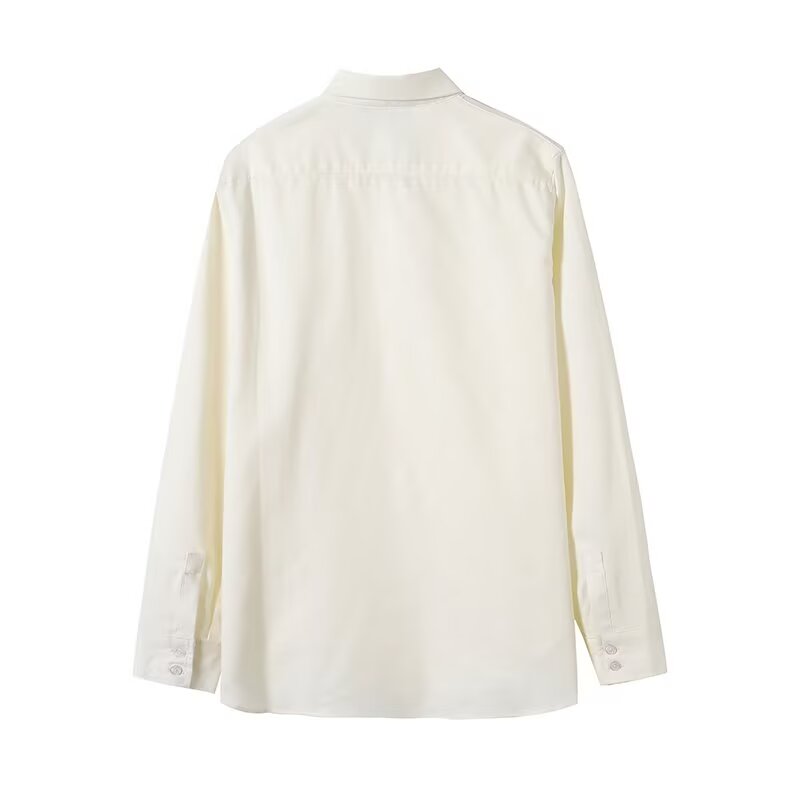 Women's solid color linen blend long sleeved shirt