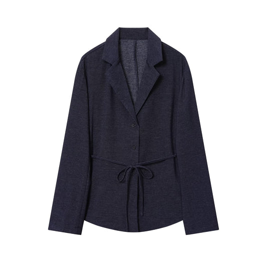 Women's new fashion with Belt casual single breasted shirt style suit jacket