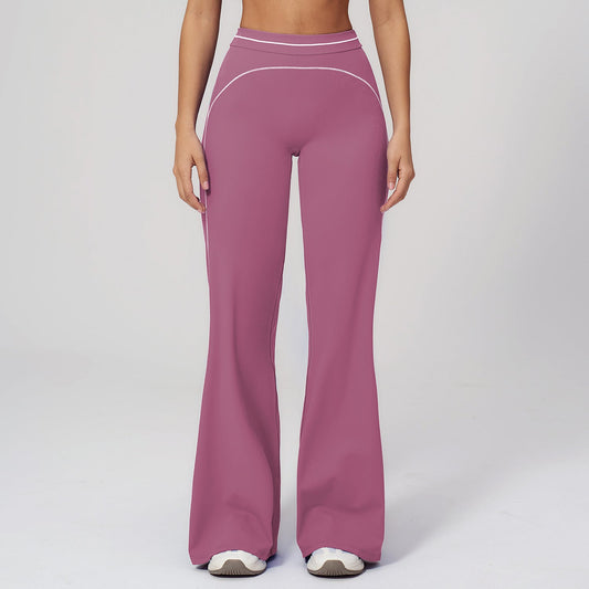 Women's new sanding wide-leg pants high waist contrast yoga pants