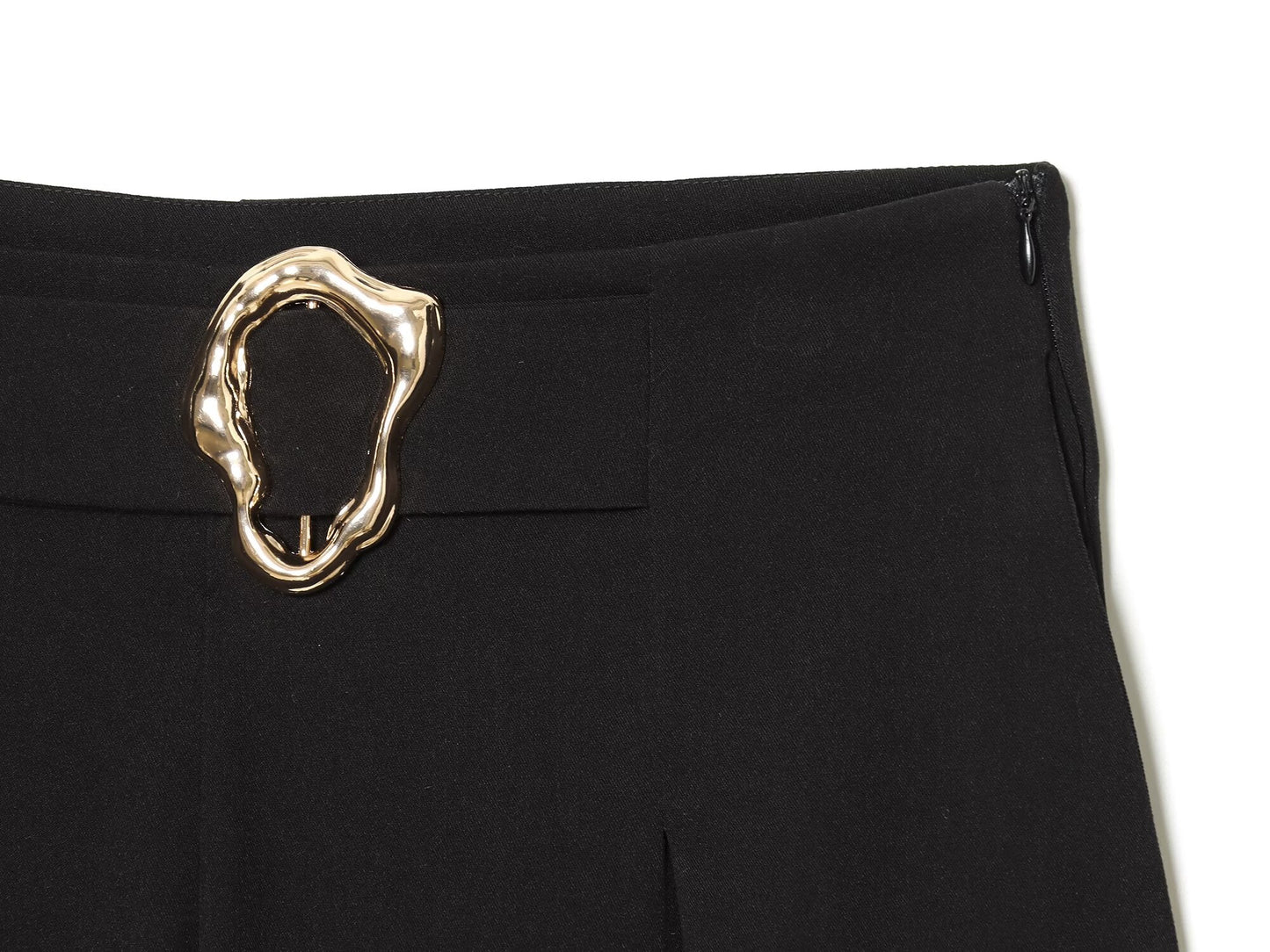 Women's buckle decoration casual bucket pants