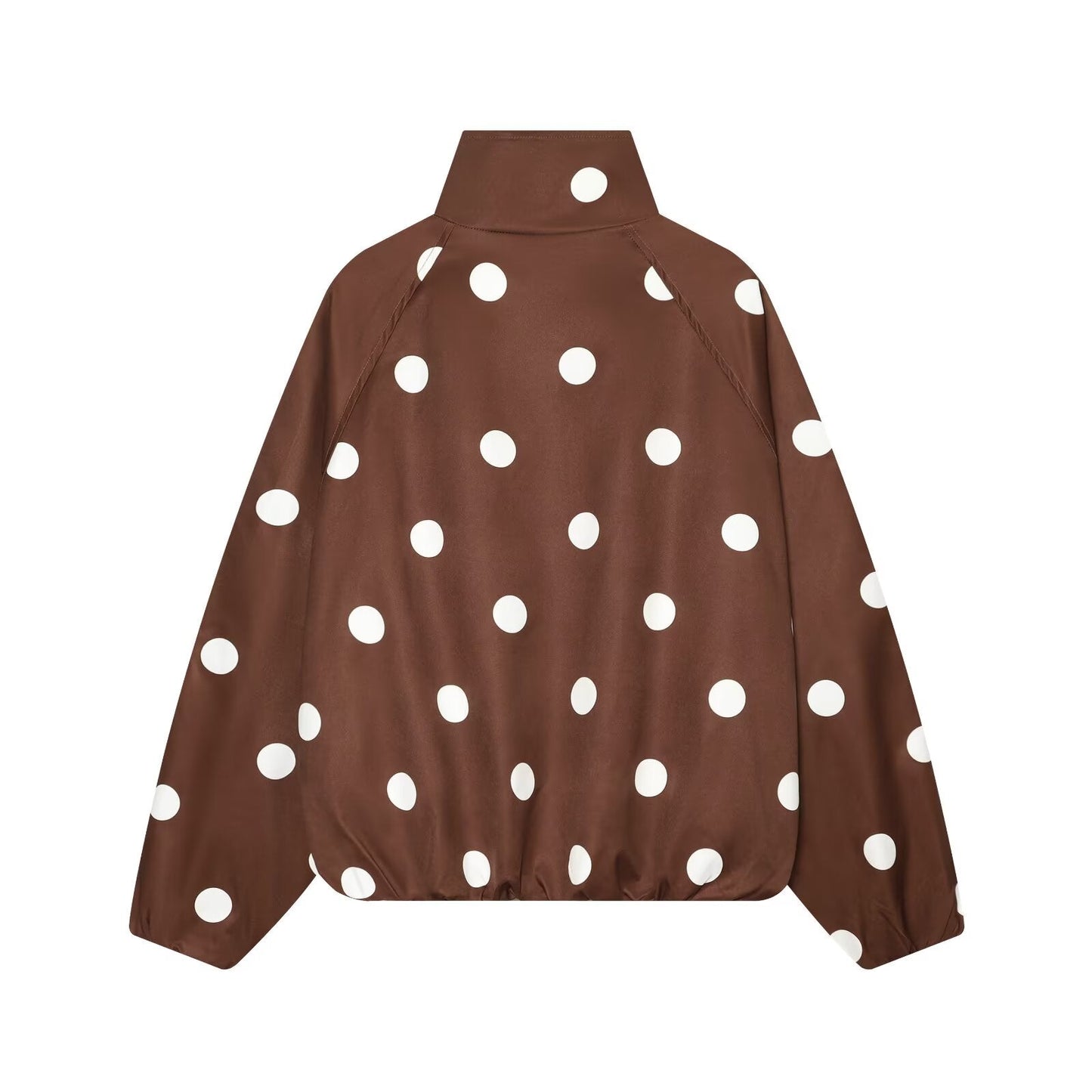 Women's standing collar polka dot pilot jacket Coat