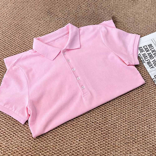 Women's new fashion cotton slim short-sleeved Polo shirt