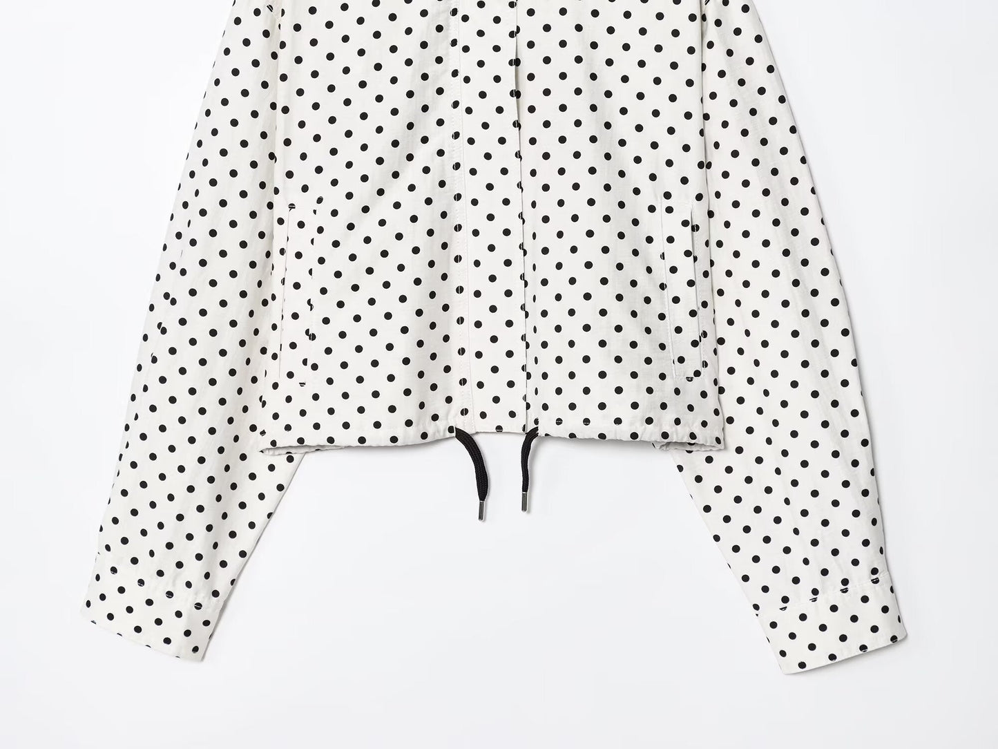 Women's new fashion short stand collar polka dot Bubble gauze Coat + Shorts suit