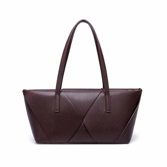 Women's new stitching contrast shoulder bag large commuter handbag
