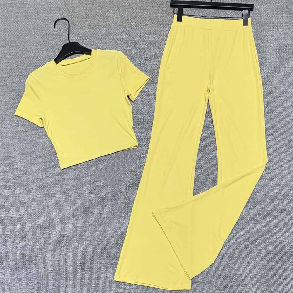 Women's new high-elastic micro-pull hip fitness yoga two-piece set