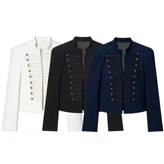 Women's with shoulder pads slim Blazer Coat