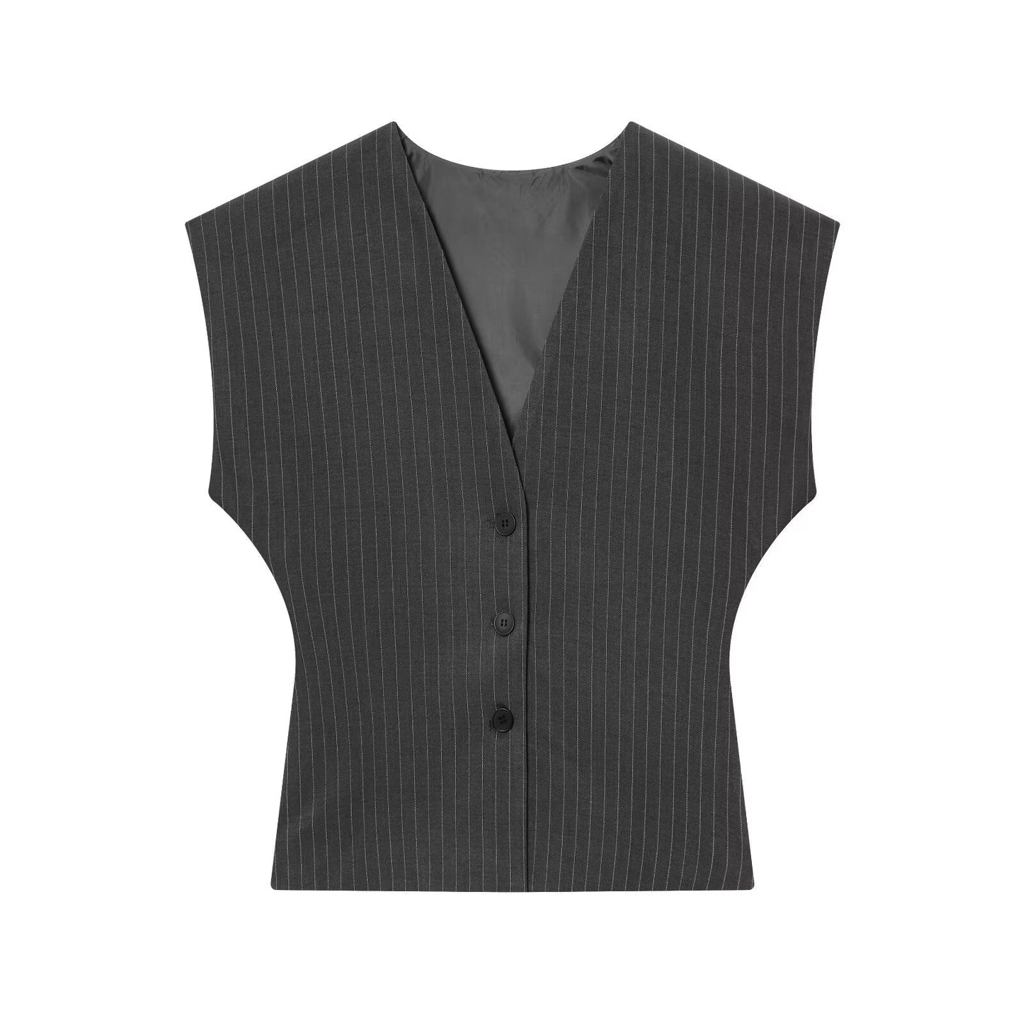 Women's new fashion slim V-neck Button-up vest+Pants suit