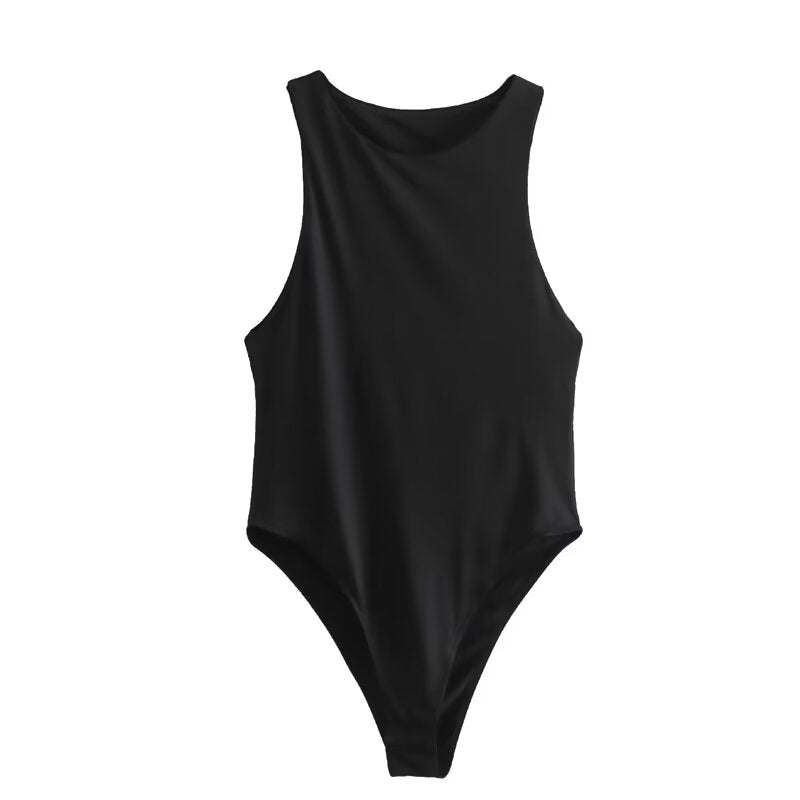 Women's tight halter neck bodysuit