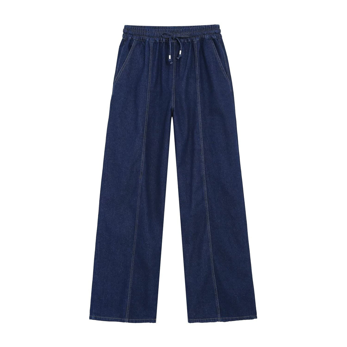 suit Women's 2 pieces short zipper denim jacket+wide leg jeans