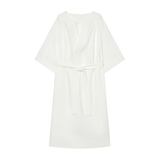 Women's With Belt loose long shirt style dress