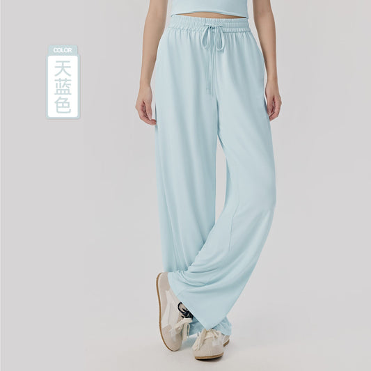 Women's 2026 new ice sunscreen sweatpants thin drape straight pants