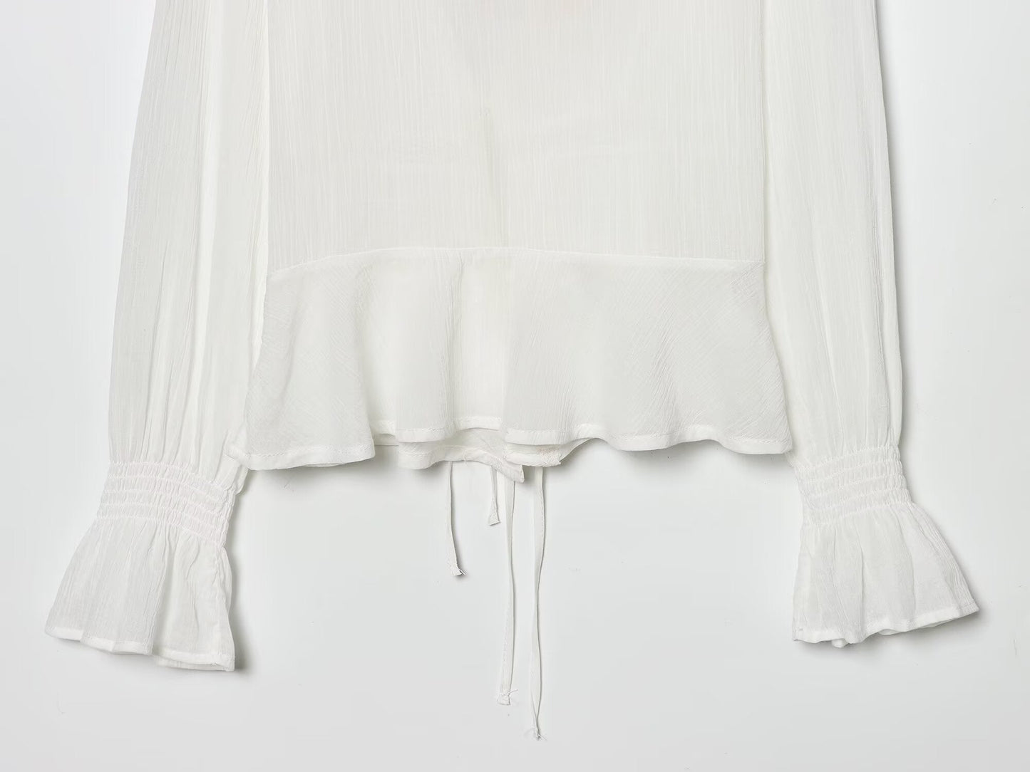 Women's layered decorative embroidered chiffon shirt