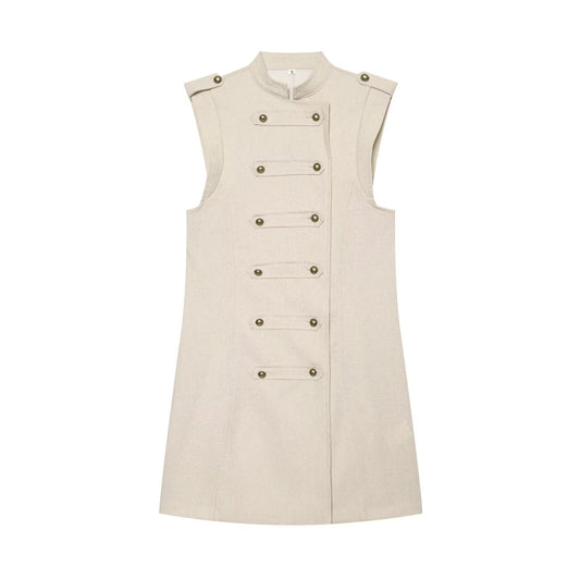 Women's rope knot linen blend mini dress