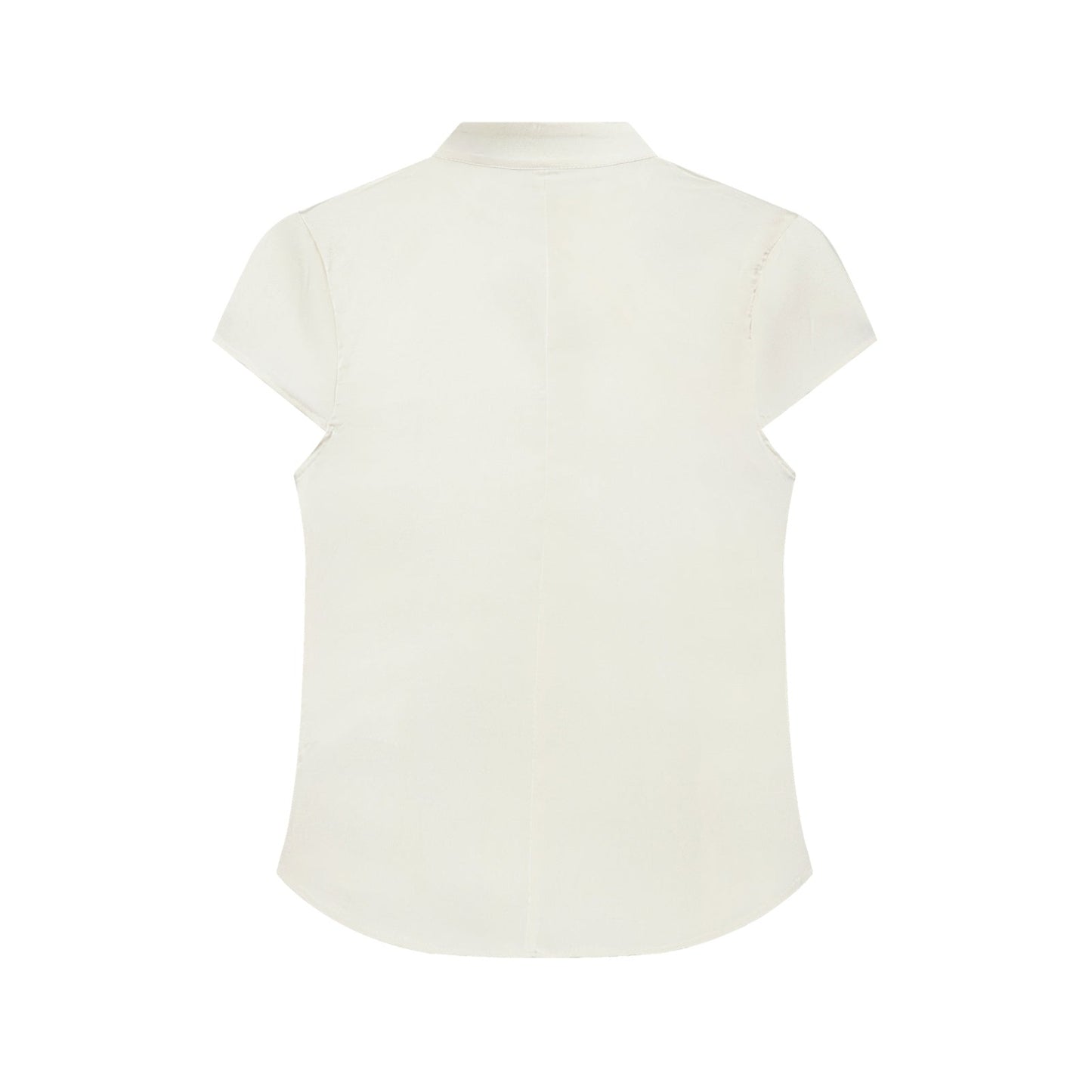 Women's satin textured short button top