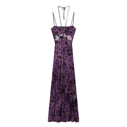 Women's sexy Plucked tulle MIDI dress