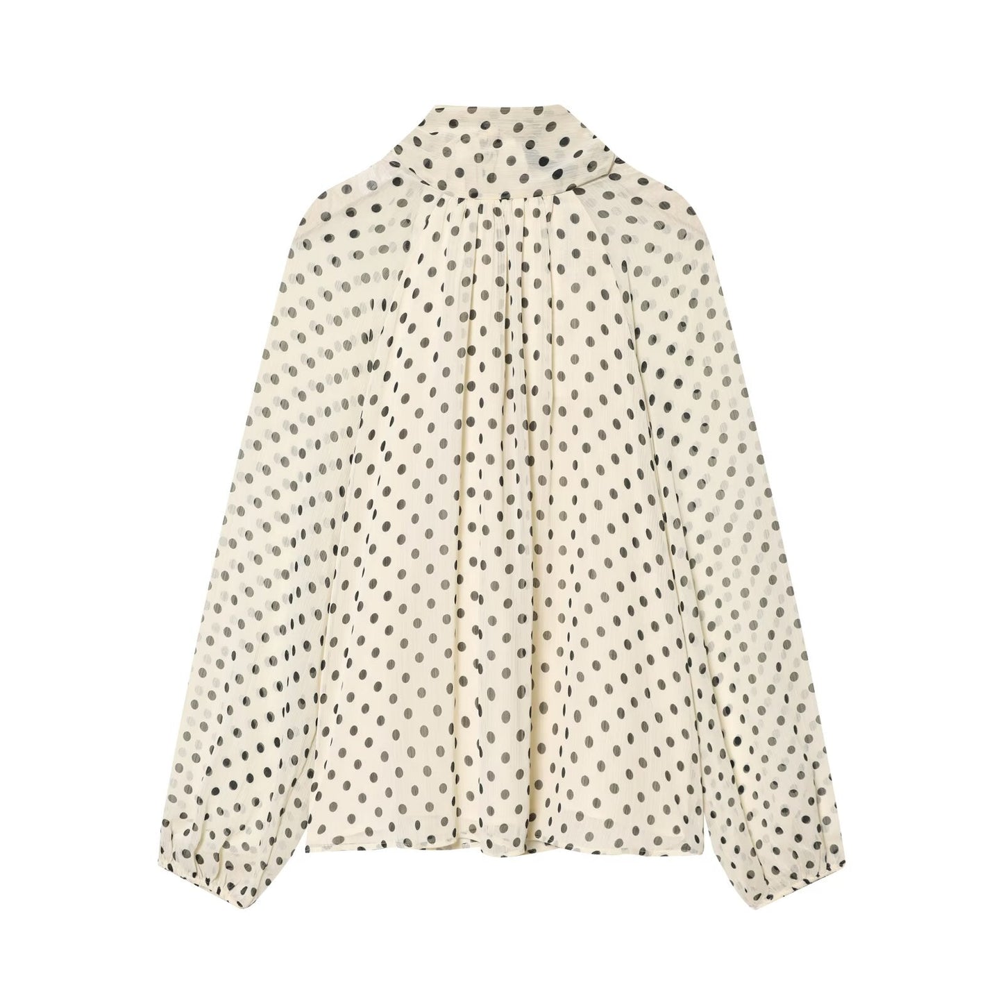 Women's bow decoration polka dot shirt