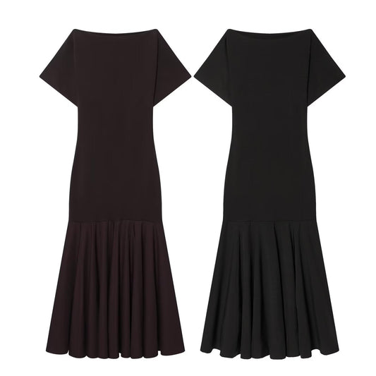 Women's slim short sleeved patchwork dress