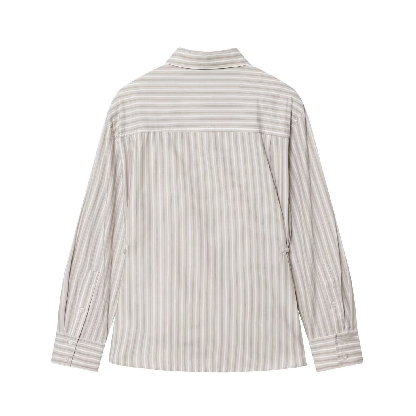 Women's Casual Lapel Striped Poplin Shirt