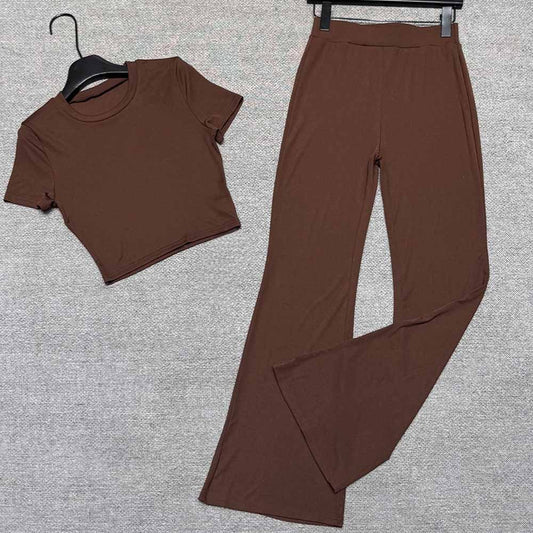 Women's new high-elastic micro-pull hip fitness yoga two-piece set