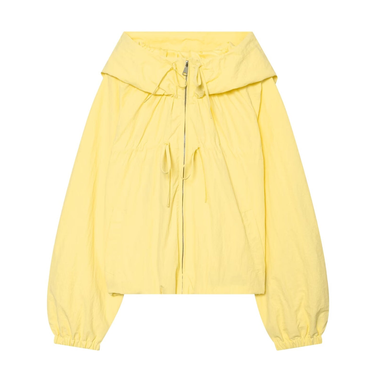 2026 Women's bow decoration nylon hooded Coat