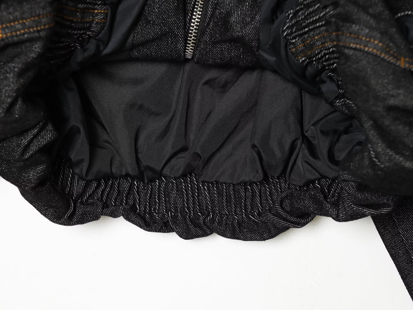 suit Women's 2 pieces standing collar quilted pilot jacket Coat+ jeans