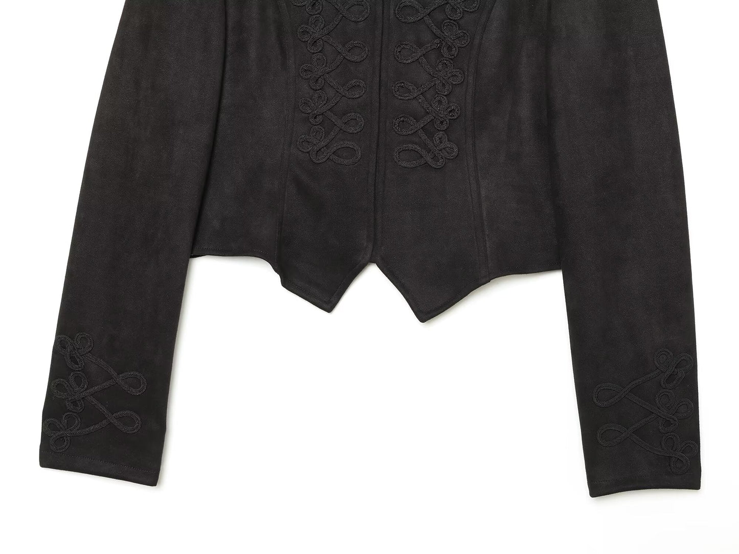 Women's suede textured rope knot buckle Coat