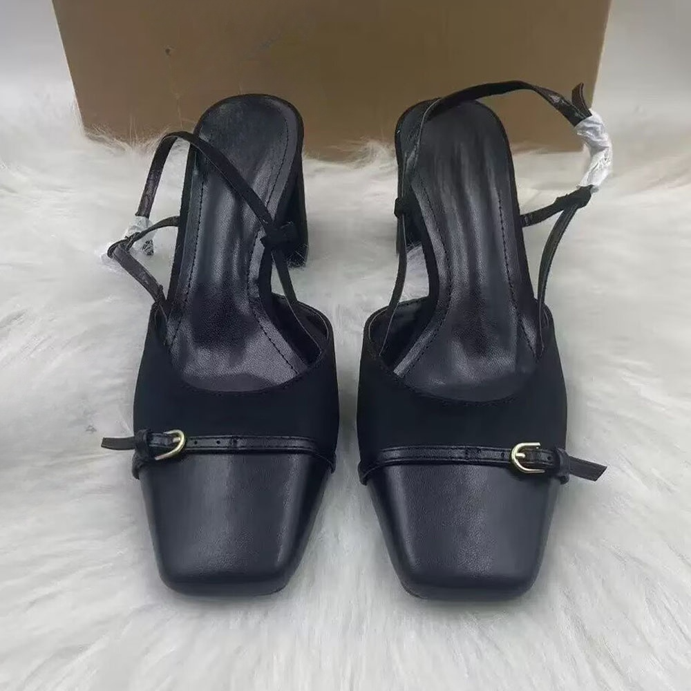 2026 women's new fashion square toe with thick heels.