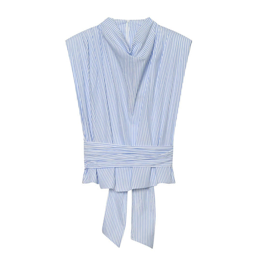 Women's metallic line decorative striped top