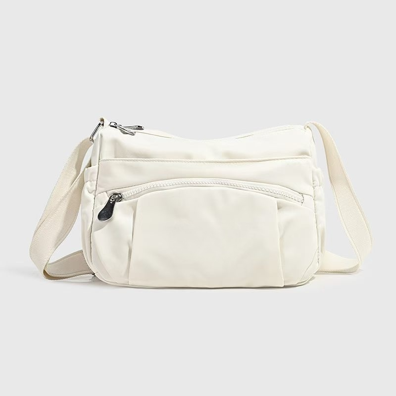 Women's new Joker leisure double zipper design shoulder crossbody bag