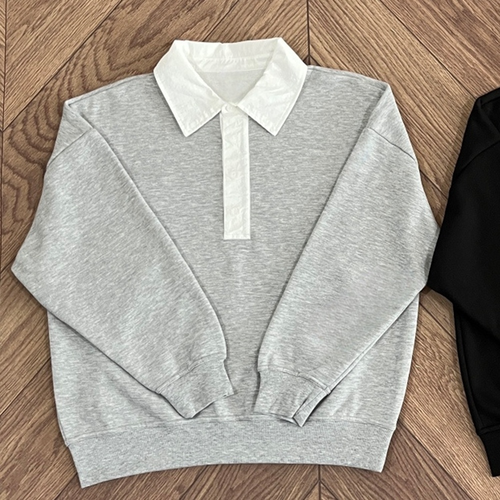 Women's New Shirt Collar Lapel Long Sleeve Sweater