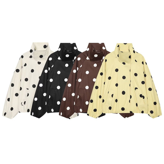 Women's polka dot pilot jacket Coat