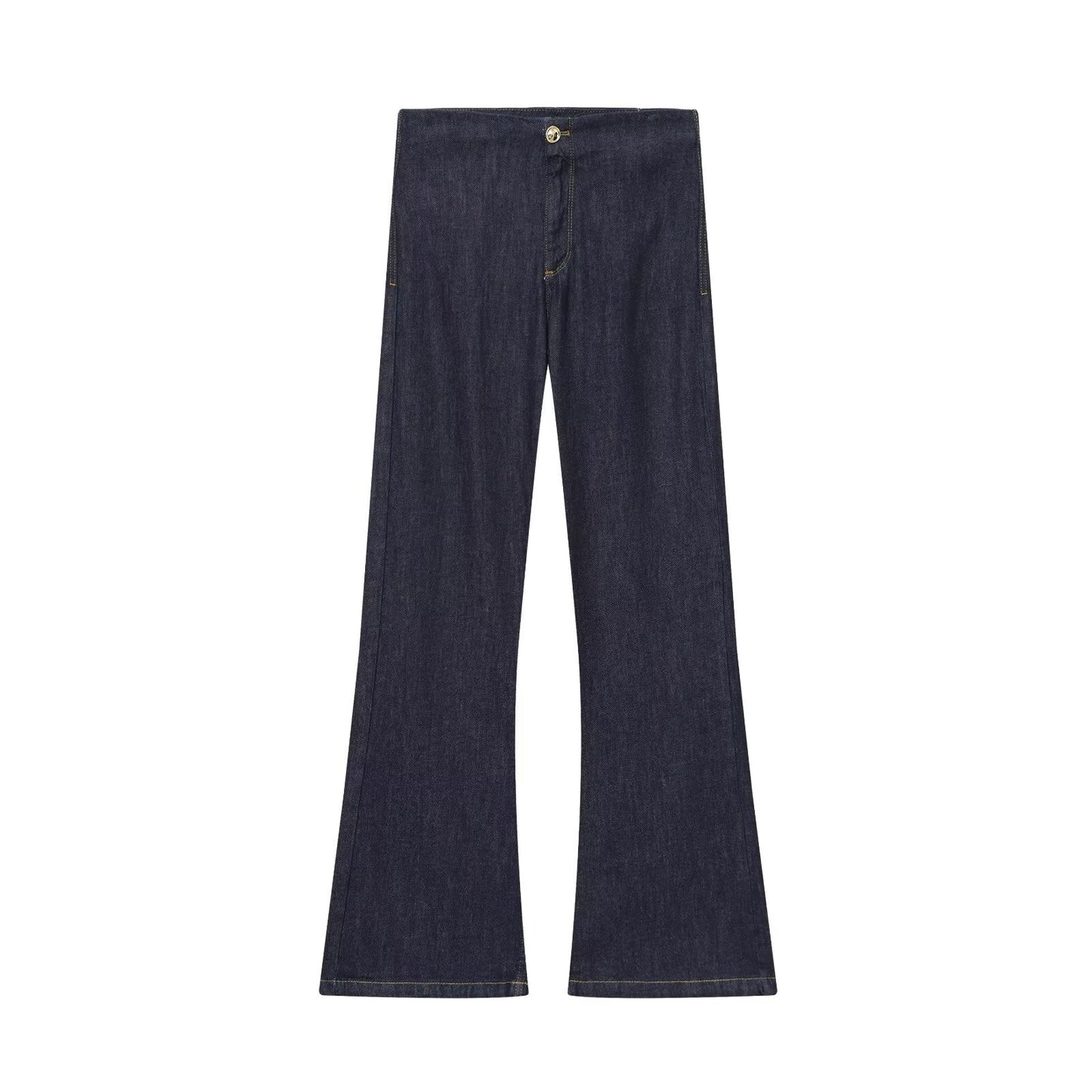 Women's new fashion loose high waisted wide leg jeans+Cowboy top