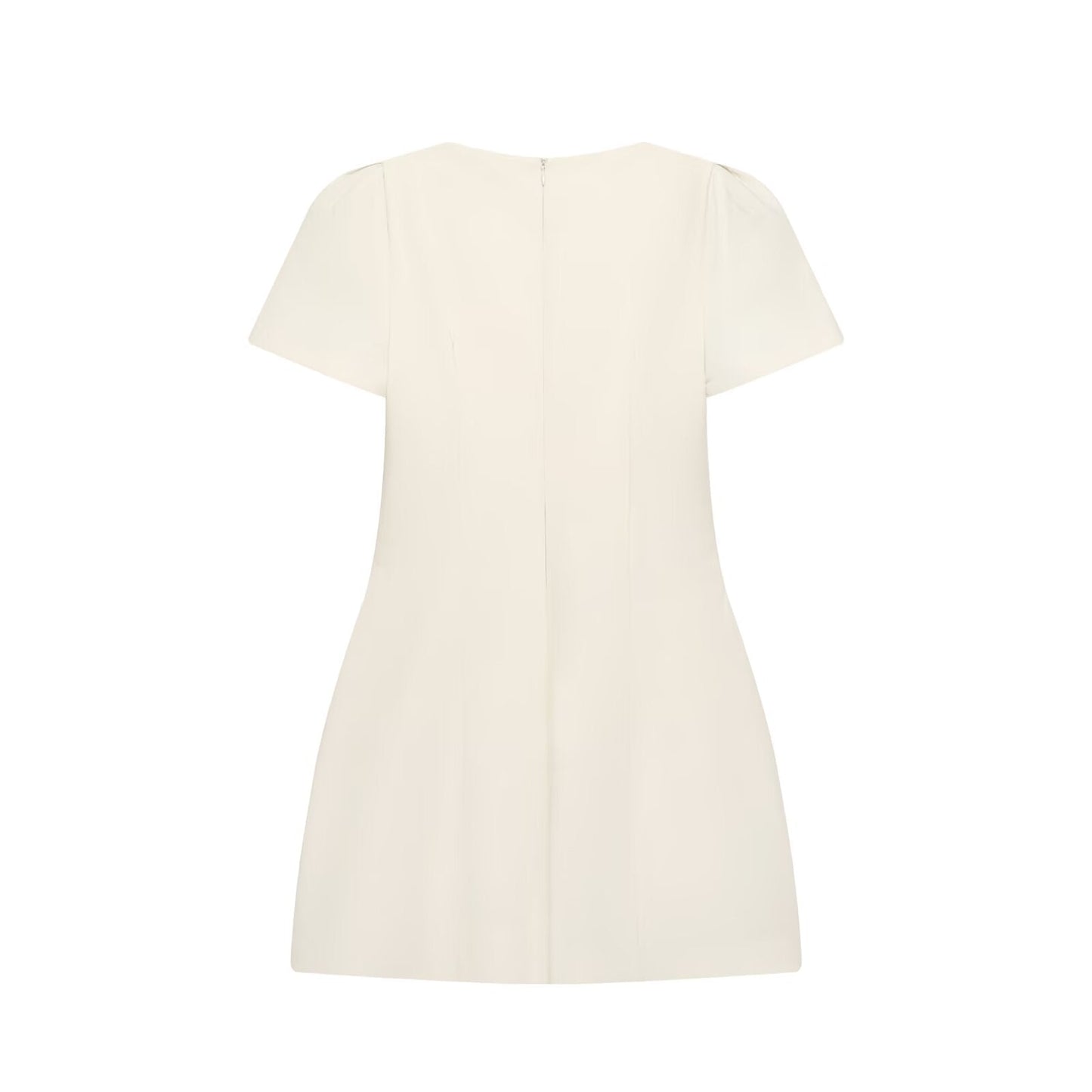 Women's pleated decorative short sleeved mini dress
