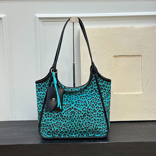 2026 women's new underarm bag shoulder bag portable Leopard print bag