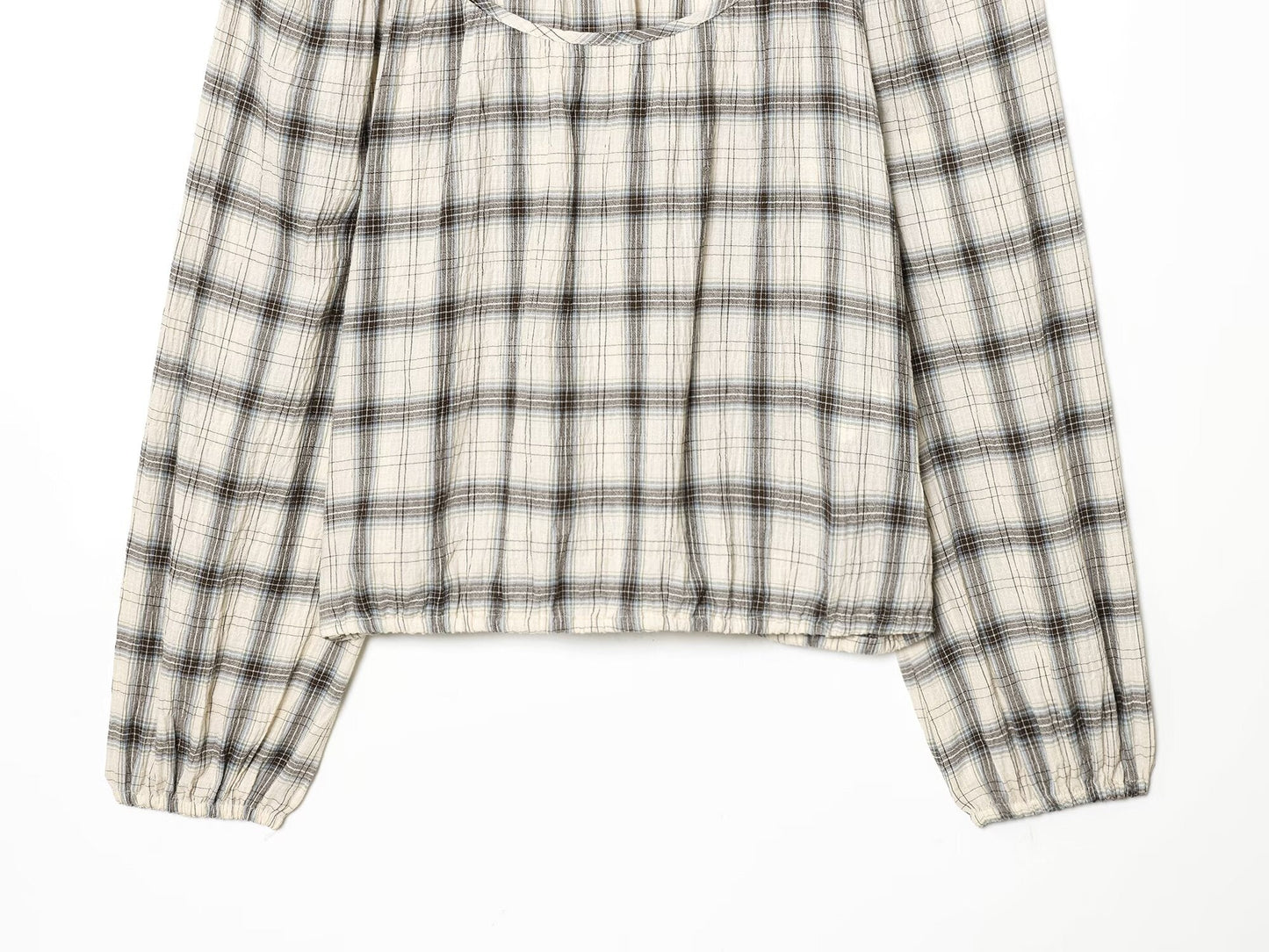 suit Women's 2 pieces short O Neck checkered shirt+Skirts