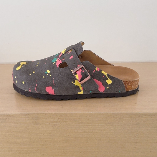 Women's 2026 new fashion splash-ink graffiti slippers