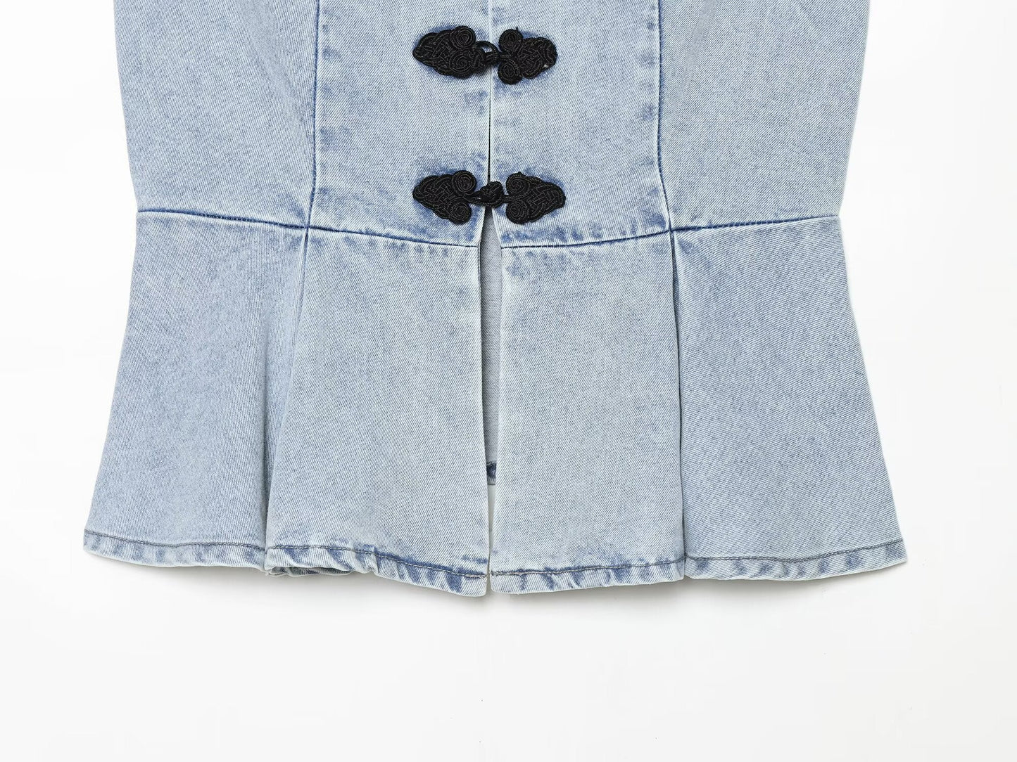 Women's rope knot denim vest style top