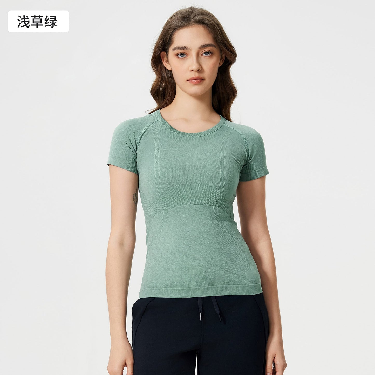 Ladies New T-shirt Running Fitness Shirt Slim Breathable Yoga Short Sleeve